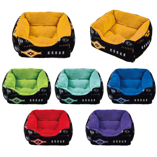Square Plush Pet Bed with Sherpa Lining (Small)