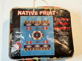 Blue Navajo Queen Size Blanket