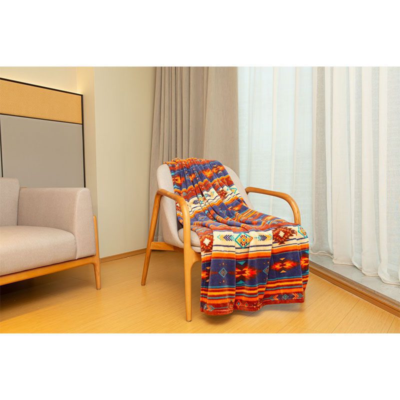 Micro plush (Coral fleece) Throw Blanket – Skipping Stones Design 50x60