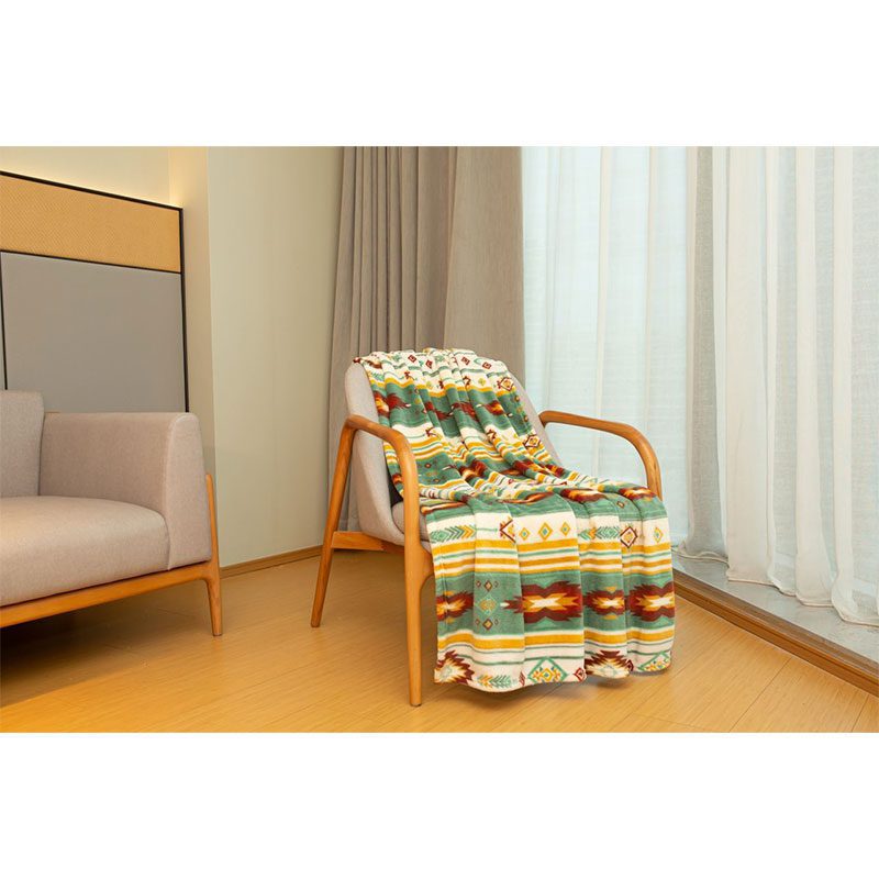 Micro plush (Coral fleece) Throw Blanket – Skipping Stones Design 50x60