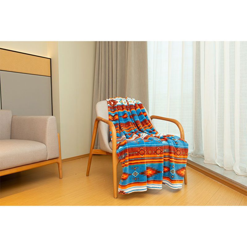 Micro plush (Coral fleece) Throw Blanket – Skipping Stones Design 50x60