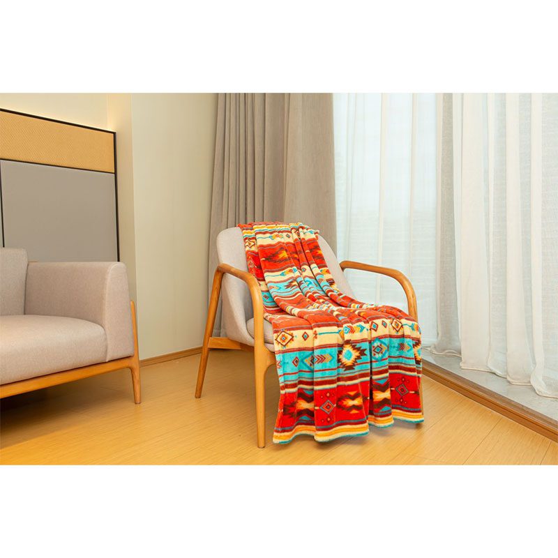 Micro plush (Coral fleece) Throw Blanket – Skipping Stones Design 50x60